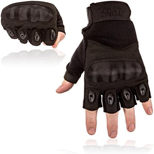 Toncy Tactical Men’s Tactical Gloves-Premium Quality Hard knuckle Half Finger/Fingerless Police Airsoft Swat Military Assault Tactical Gear. 1 Pair of Tactical Gloves