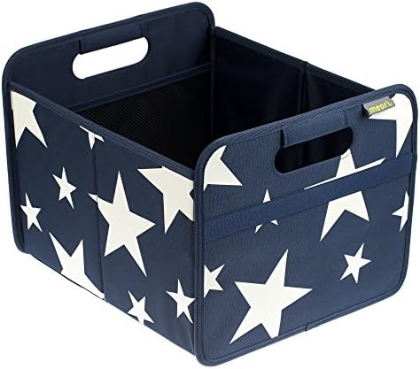 meori Foldable Classic Medium, Marine Blue with White Stars, Foldble Box to Organize, Store and Carry Anything and Everything