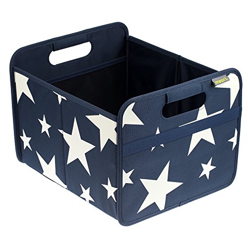 meori Foldable Classic Medium, Marine Blue with White Stars, Foldble Box to Organize, Store and Carry Anything and Everything
