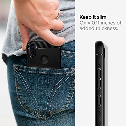 Spigen Rugged Armor Back Cover Case Designed for Samsung Galaxy M11 / A11 - Matte Black