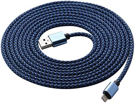 UltraGuards 10FT/3M Extra Long Nylon Braided Lightning to USB Sync Charge Cable Cord Charger with Aluminum Connector for iPhone 7/7 Plus/6s/6s Plus/6/6Plus/5s/5c/5, iPad/iPod Models (blue)