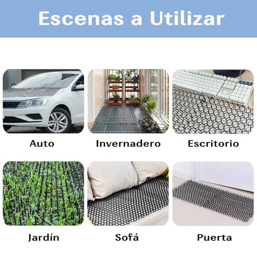 AHED 16 Piezas Alfombrilla Repelente de Gatos con Pinchos, 20 x 15 cm Estera Repelente de Gatos con Púas de Plástico, Estera Repelente para Exteriores e Interiores, 8 Pinchos de Jardín