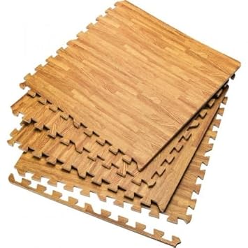 Trendi Wood Effect Interlocking Eva Foam Exercise Floor Mats Gym