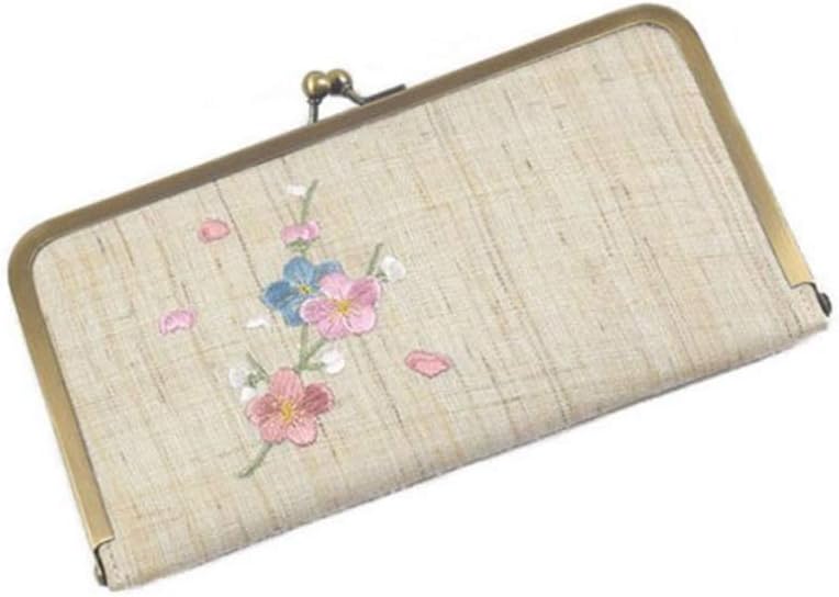 Uzanesx Women's Fabric Embroidered Plum Purse (Color : 02)