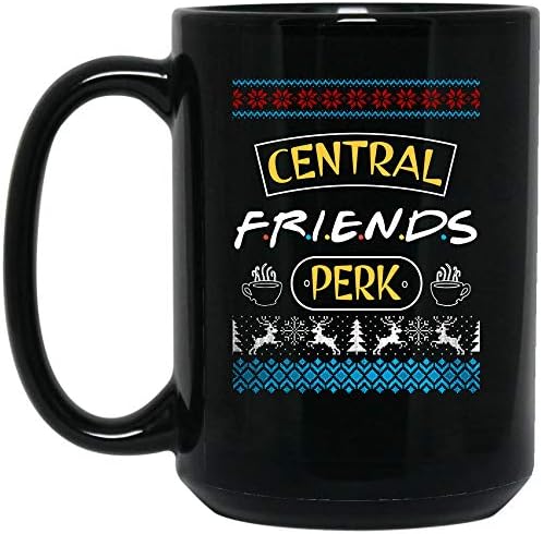 Central Perk Christmas T-Shirt (Black Mug 15oz;Black;15oz)