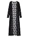 ZANZEA Ladies Beach Boho Open Cardigan Loose Long Lace Floral Maxi Tops Dress Black 12