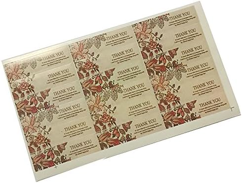 Ecago 10 Sheets Thank You Handmade Sticker Kraft Label seal Sticker DIY Hand Made For Gift Cake Baking Sealing Sticker (1CM6CM) S736