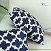 CaliTime Pack of 2 Soft Canvas Throw Pillow Covers Cases for Couch Sofa Home Decor Modern Quatrefoil Accent Geometric 18 X 18 Inches Navy Blue
