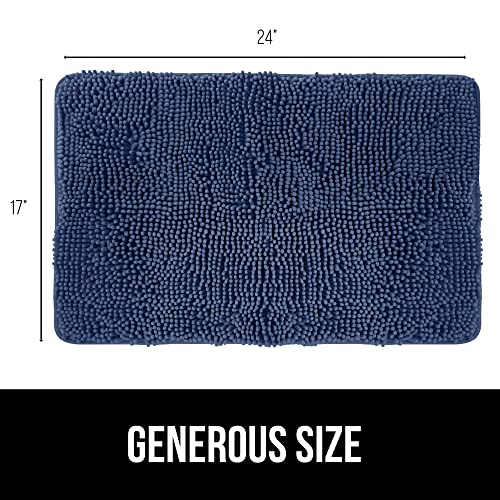 Gorilla Grip Bath Rug, Thick Soft Absorbent Chenille Rubber Backing