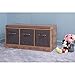 Iwell Storage Bench, Entryway Bench with Storage Drawer & Removable Padded Cushion, Storage Bench for Living Room, Mudroom, Rustic Brown