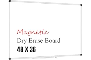 XBoard Magnetic Whiteboard 48 x 36, White Board 4 x 3, Dry Erase Board with Detachable Marker Tray