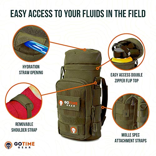 image for Go Time Gear Exo-Tek H2O MOLLE Water Bottle Pouch Hydration Carrier - 