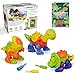Dinosaur Building Toy Set for Kids - STEM Take Apart Construction Toys Include Build a Dino Construct & Play Kit, Storage Bag, & Coloring Book - Educational Toys, Birthday Party Toy Dinosaurs