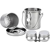 UNICRAFTALE Paint Brush Cleaner Set Stainless Steel Double Dipper Palette Cups and Portable Paint Brush Washer Holder Dipper Painting Pot Container with Lid and Clip for Drawing Oil Cleaner