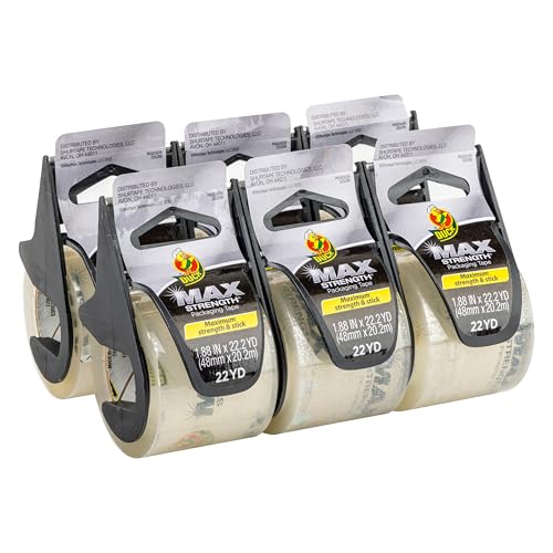 Duck Brand Max Stärke Packband: 1.88 in. x 22.2 yds. (klar) / 6-pack +with dispenser