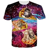 RAISEVERN Unisex 3d Creative Galaxy Printed Short Sleeve T-Shirts Tees
