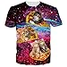 RAISEVERN Unisex 3d Creative Galaxy Printed Short Sleeve T-Shirts Tees