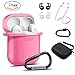 Compatible Airpods Accessories – Derhom Waterproof Silicone Hang Case Cover Anti-Lost Strap, Ear Hooks, Keychain, Headphone Accessories Storage Travel Bag Compatible Airpods (Hot Pink)thumb 1