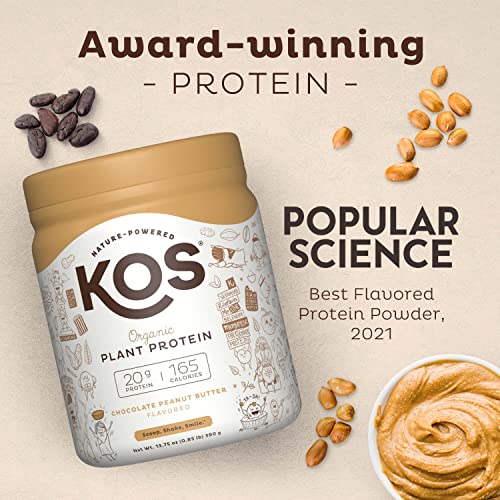 KOS Vegan Protein Powder, Chocolate Peanut Butter Low Carb Pea