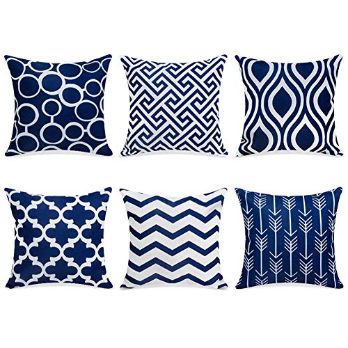 blue patterned pillow cases