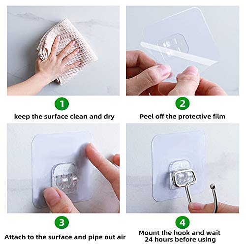 Large Adhesive Wall Hooks 33LB(Max), SUNDOKI Self Adhesive Hooks