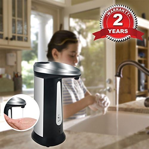 Automatic Soap Dispenser, WeGuard 400ml Large Capacity Touch-less Liquid Soap Dispenser For Bathroom Shower Kitchen Counter Top - IR Infrared Motion Sensor With Light Indicator and Chime Reminder