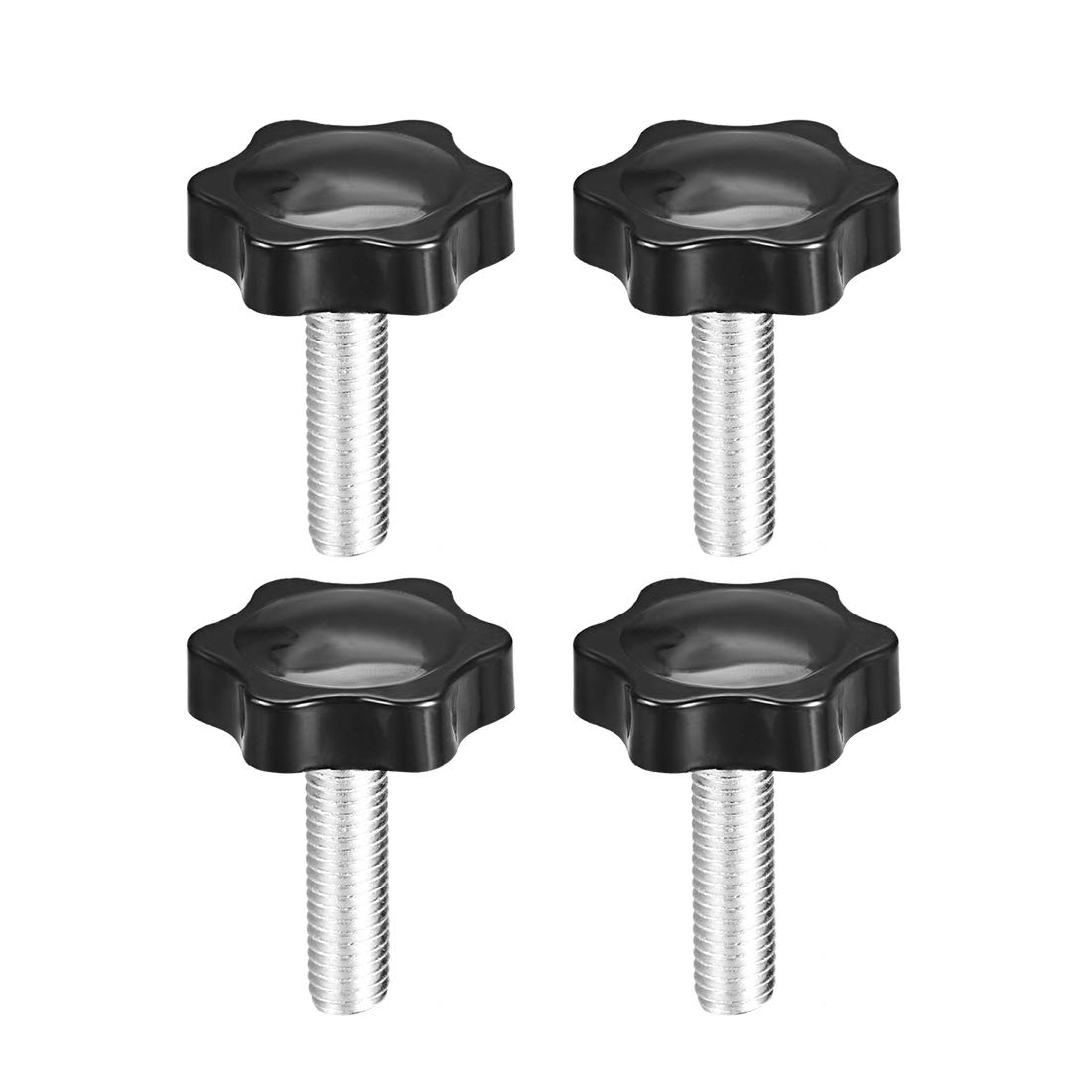 uxcell Clamping Screw Knob, 38mm Dia Plum Hex Shaped Grips Star Knob M10 x 35mm Male Thread, 4pcs