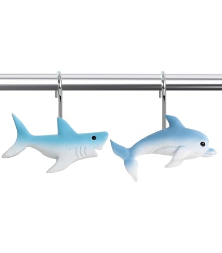 circo fish shower hooks Amazon.com: CandyGrid Fish Shower Curtain Hooks Rings for Under The Sea  Bathroom Decor, Beach Shower Curtain Hooks, Nautical Shower Curtain Hooks,  Decorative Shower Curtain Hooks for Bathroom