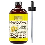 Beauty Aura 100% Pure Lemon (5 x extra Strength) Essential Oil 4 oz * Made from Real Lemon peels * Ideal for Aromatherapy & for DIY Products