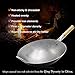 Ieoke Wok Pan, Chinese Pan Iron Wok Traditional Hand Hammered Uncoated Carbon Steel Cookware with Wooden Helper, 14.4 inch Round Bottom