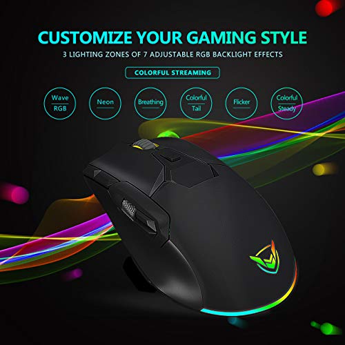 Buy PICTEK Wired RGB Gaming Mouse, Side Metal Scroll Wheel for Volume