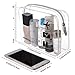 ANRUI Clear Toiletry Bag TSA Approved Travel Carry On Airport Airline Compliant Bag Quart Sized 3-1-1 Kit Travel Luggage Pouch 3 Pack (Clear)
