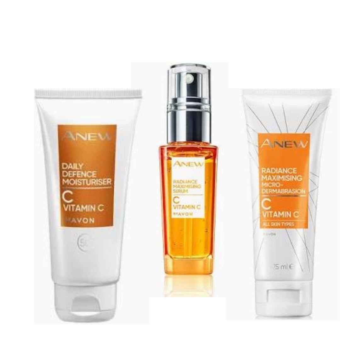 Avon Vitamin C Bundle: Daily Defence Moisturiser, Radiance Maximising Microdermabrasion, and Radiance Maximising Serum!