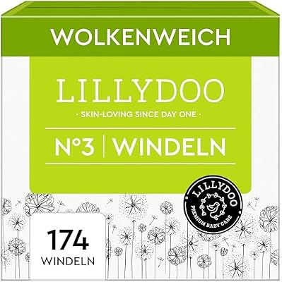 hautfreundliche Windeln, Monatsbox, Größe 3 (6+ kg), 174 Stück
