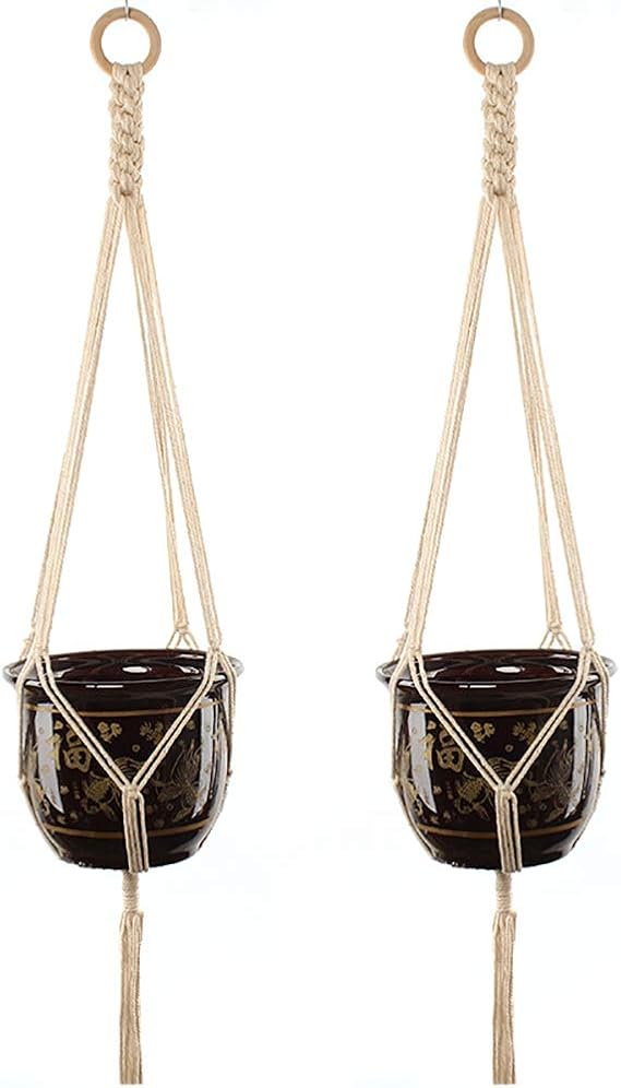 Macrame Plant Hanger, Jardinera ecológica para colgar la cuerda de