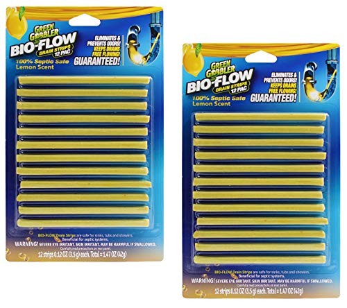 Green Gobbler BIO-FLOW Drain Strips - (Drain Cleaner & Deodorizer) - 4 Packs of 12 each
