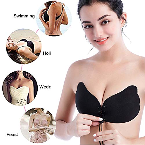 Stick on Bra 2 Pack, Women's Invisible Strapless Plunge Self Adhesive