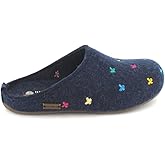 HAFLINGER Fafalline Wool Felt Butterfly Motif Womens Slip On Mule Slippers Unisex