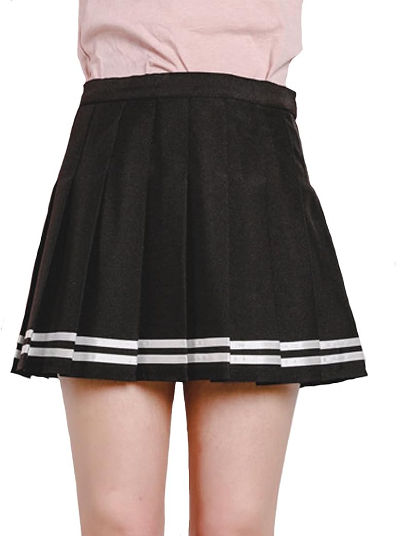 Minuoyi Sports High Waist with Underpants Tennis School Cheerleader Pleated Skirt at  Women’s Clothing store