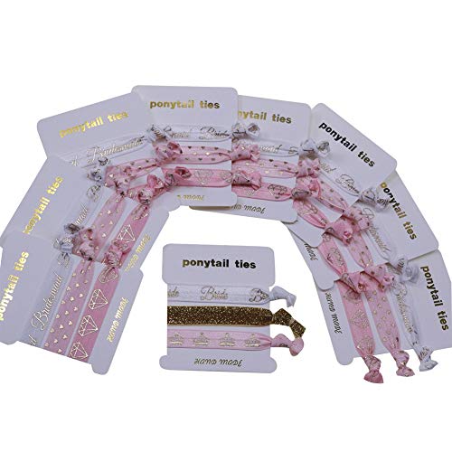 9 Pack(3pcs/pack) Bride Hair Ties And Bridesmaid Hair Ties Elastic For Bachelorette Wedding Party Favors (Mixed1)