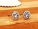 18k White Gold Gp Austria Swarovski Crystal Lady Wedding Engagement Earrings Studs E373