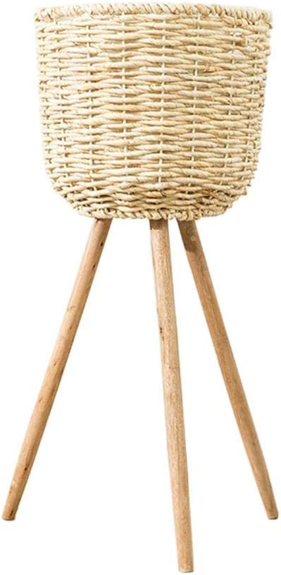 Ksruee Floor Vase Plant Stand, Wickerwork Flower Pot Holder, Pure Handmade Retro Home Decorations