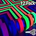 UV Blacklight Reactive (12 Pack) (6 Colors) 33ft per Color, Fluorescent Cloth/Neon Gaffer Tape, Super Bright for Glow Party Supplies (12 pcs)