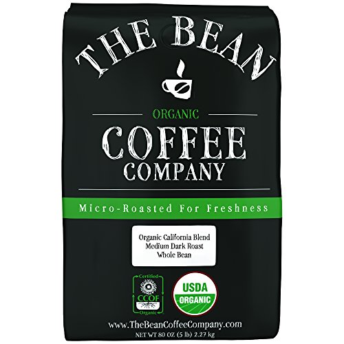 The Bean Coffee Company Organic California Blend, Medium Roast, Whole Bean, 5-Pound Bag - Thumbnail 6