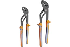 WARMTREE 8 & 10-Inch Channel Locks Plier Set - Adjustable Water Pump Pliers for Plumbing & DIY Tasks