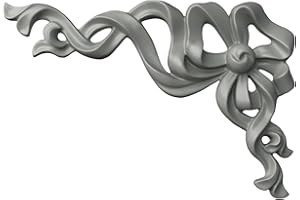 Ekena Millwork 5 7/8"W x 8 5/8"H x 3/4"P Versailles Small Ribbon with Bow Onlay, Left, Factory Primed