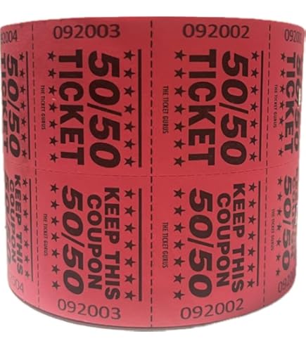 INDIANA TICKET CO. 10,000 Yellow CONSECUTIVELY Numbered Raffle Ticket Roll. 5 Rolls Of 2,000, For Classroom Rewards, Events, Fundraisers, Door Entry, Raffles, Prizes, Drink/Food Tickets, & More