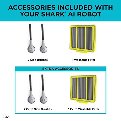 Shark AI Robot Vacuum, Smart Mapping|Scheduling|Pet Hair Pick Up|Logical Navigation, Black/Silver (RV2001), Carpet - View 13