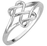 Sterling Silver Hearts Infinity Fusion Ring (Color Options, Sizes 2-15)