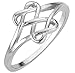 CloseoutWarehouse 925 Sterling Silver Hearts Infinity Fusion Ring (Comes in Colors) (Silver, 7)